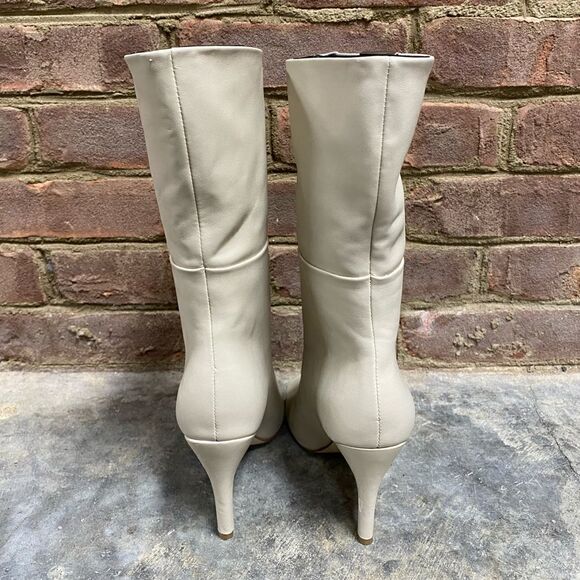 Calvin Klein Kaiya Cream Peep Toe Heeled Boots Size 6 - Picture 4 of 12